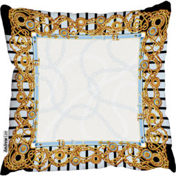 Scarf gold metal objects Outdoor Cushion - Yellow / 60cm - thumbnail 2