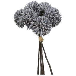 Artificial Pom Pom Bunch 22 cm - Grey - thumbnail 2