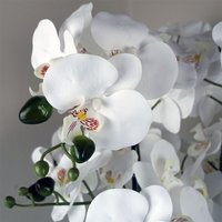 Orchid Artificial White Gold Ceramic Planter - 60cm White / Gold Planter - thumbnail 1