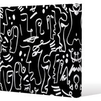 Geometric Shapes Repeating Canvas Print - Black / 61cm - thumbnail 1