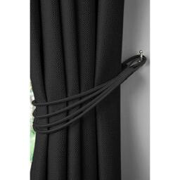 Charlotte Four Strand Rope Curtain Tie Backs Pair - Black - thumbnail 2