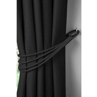 Charlotte Four Strand Rope Curtain Tie Backs Pair - Black - thumbnail 1