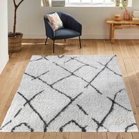 Moroccan Berber Shaggy Rugs Living Room Scandi Design - Dark Cream / 160x230 cm Rectangle - thumbnail 1