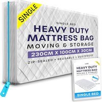 Mattress Bag with Zipper for Moving - Reusable Waterproof Mattress Cover - Clear / 230cm / Single