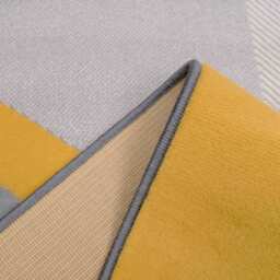 Geometric Living Room Rug - Ochre / 330 x 240cm - thumbnail 4