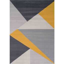 Geometric Living Room Rug - Ochre / 330 x 240cm - thumbnail 5