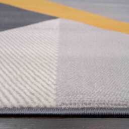Geometric Living Room Rug - Ochre / 330 x 240cm - thumbnail 3