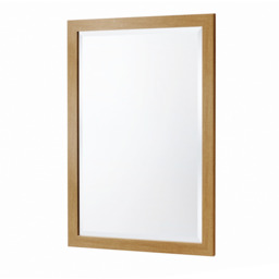 Slim Framed Bevelled Wall Mirror - Oak / 85x60cm - thumbnail 2