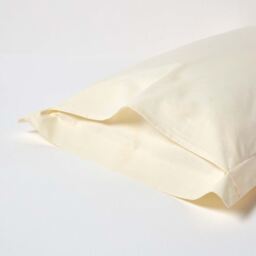 200 Thread Count Egyptian Cotton Oxford King Size Pillowcase - Cream - thumbnail 4