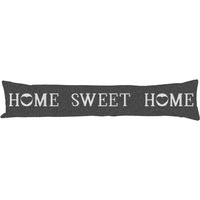 Luxury Chenille Home Sweet Home Draught Excluder - Charcoal