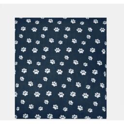 Paw Print Polar Fleece Throw - Navy - thumbnail 5