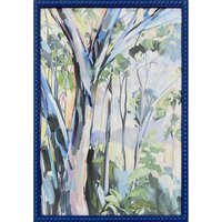 Abstract Woodland Framed Art - Blue - image 1