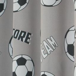 "Kids Football Blackout Eyelet Curtains - Grey / 46"" wide x 54"" drop" - thumbnail 3