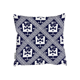 Egyptian Hieroglyphs In Navy Outdoor Cushion - Blue / 60cm - thumbnail 2