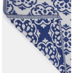 Blue Tiles Waterproof Outdoor Rug - Blue / 150cm - thumbnail 3