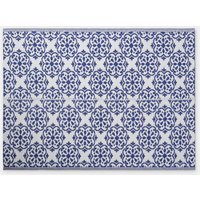 Blue Tiles Waterproof Outdoor Rug - Blue / 150cm