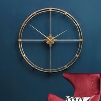 Beauly 110cm Dia Gold Finish Metal Wall Clock - Gold