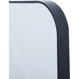Rectangular Smooth Edges Wall Mirror - Black - thumbnail 4