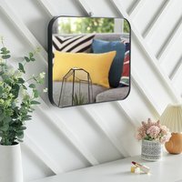 Rectangular Smooth Edges Wall Mirror - Black - thumbnail 1