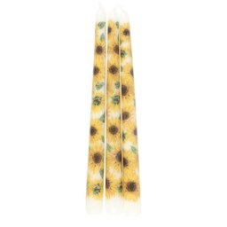 Sunflower Delight Taper Candle Set Of 3 - Yellow - thumbnail 5