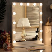 Luxury Hollywood Makeup Mirror with 3 lighting Modes - White / 42cm - thumbnail 1