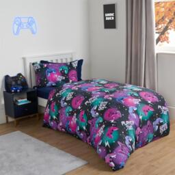 Neon Gaming Reversible Duvet Set - Black / Double - thumbnail 2