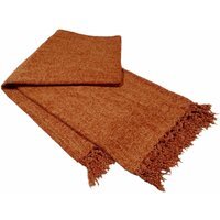 Chenille Throw with Tassels - Terracotta