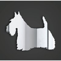 Scottish Terrier Style 3 Silver Acrylic Mirror - Silver
