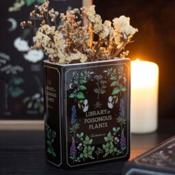 Poisonous Plants Book Vase Dark Elegant Floral Decor - Black - thumbnail 3