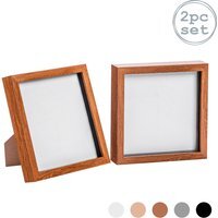 "8x8"" 3D Box Photo Frame Pack of 2 - Brown" - image 1