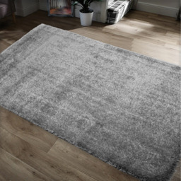 Thick Soft Shaggy Plain High Pile Dream Area Rug - Silver / 240x330 - thumbnail 4