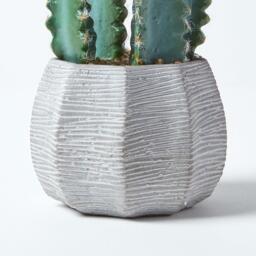 Homescapes Hylcocereus Artificial Cactus In Decorative Stone Pot, 49 cm Tall - Green - thumbnail 3
