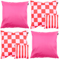 icon 43x43cm Checkerboard Scatter Cushions, Set of 4 - Pink - image 1
