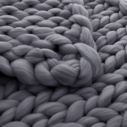 Home Wool Chunky Hand-Woven Blanket Throw - Grey - thumbnail 2
