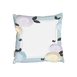 Pastel Colour Flowers Outdoor Cushion - Blue / 45cm - thumbnail 2
