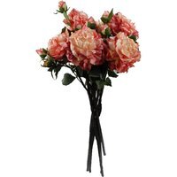 6 Pack Pink Peony Artificial Flower Stems 60cm - Pink