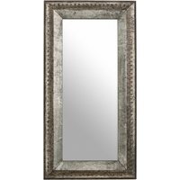 Jalal Black Metal Frame Round Wall Mirror - Grey