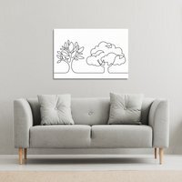 line drawing of trees Canvas Print - White / 101cm / 77cm - thumbnail 1