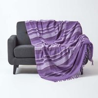 Cotton Morocco Striped Mauve Throw - Mauve / 255cm - image 1