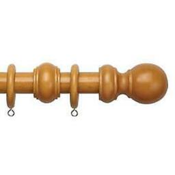 Complete Wooden Curtain Pole Set - Antique Pine / 300cm - thumbnail 2