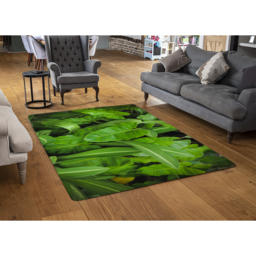 Abstract Background Of Dark Green Leaves Designer Rug - Green / 150cm - thumbnail 2