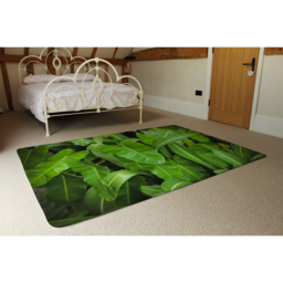 Abstract Background Of Dark Green Leaves Designer Rug - Green / 150cm - thumbnail 3