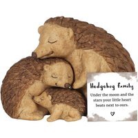 Small Hedgehog Family Ornament (Height) 9 cm - Two Tone Brown - thumbnail 1