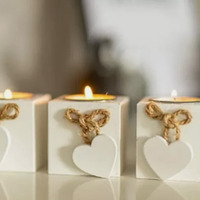 Heart Tealight Candle Holders - White