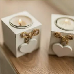 Heart Tealight Candle Holders - White - thumbnail 2