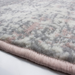 Blush Pink Grey Distressed Abstract Living Room Rug - Blush Pink / 170 x 120cm - thumbnail 3