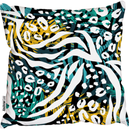 Abstract animal print quality canvas material Outdoor Cushion - Green / 45cm - thumbnail 2