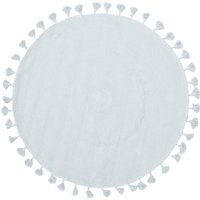 Kids Blue Round Rug with Tassels - Blue