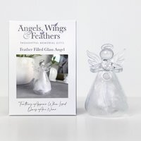 Feather Filled Glass Memorial Angel Ornament - Clear - image 1