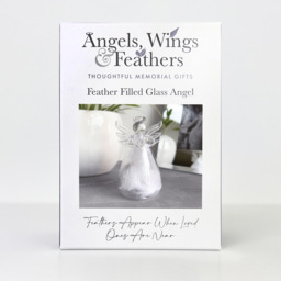 Feather Filled Glass Memorial Angel Ornament - Clear - thumbnail 4